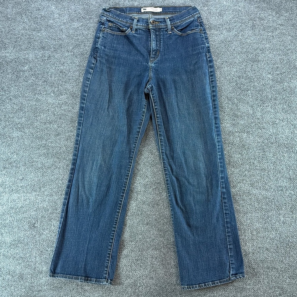 Levis 512 Perfectly Slimming Bootcut Jeans Medium Wash Blue Denim Size 8 Western